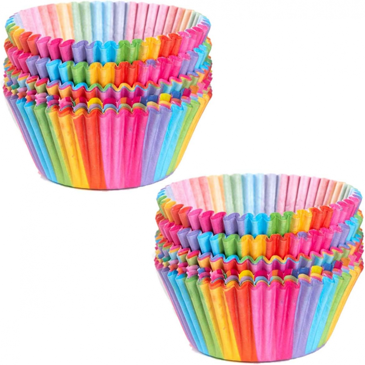 Cupcake Cases, Cake Paper Cup Rainbow Baking Cups for Oven Wedding ...