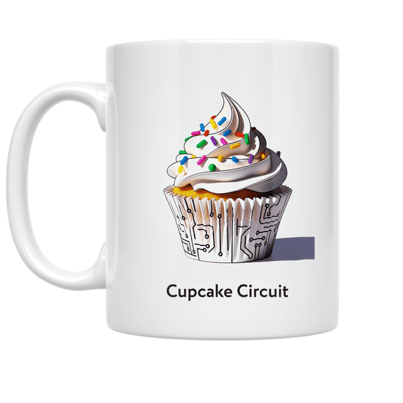 Cupcake Circuit Design - Tech Food Fusion Enthusiast - 11 oz Ceramic Coffee Mug