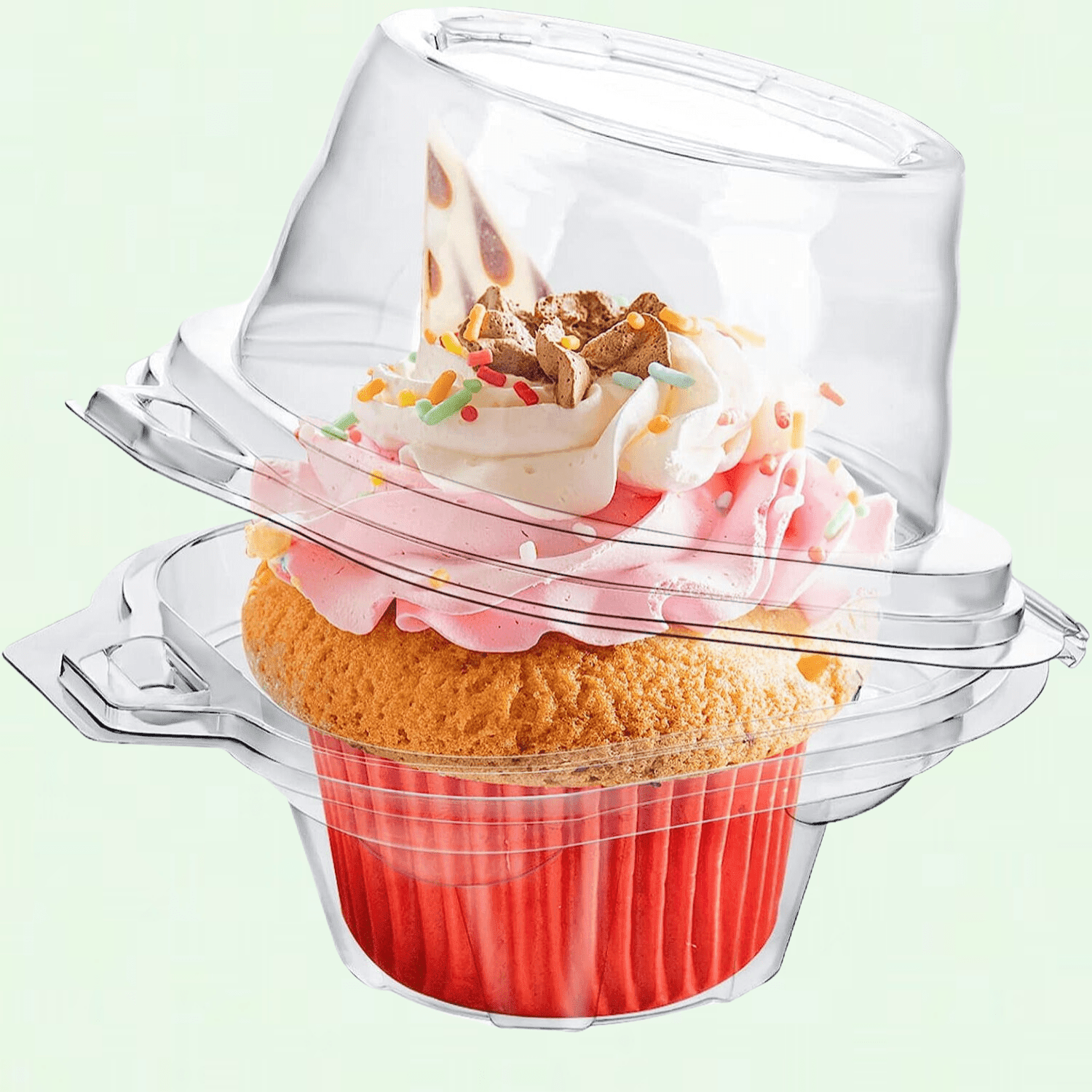 Contenedores Para Postres TOFLEN 100Pcs Clear Plastic Mini Cake