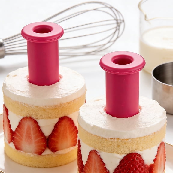 Cupcake Corer, 2Pcs Muffin Cake Pastry Corer, Model Plunger Cutter, Decorating Plastic Cake Digging Holes Device, Silicone Round Hole Cutter, for Baking and Piping, 1.37*1.77Inch