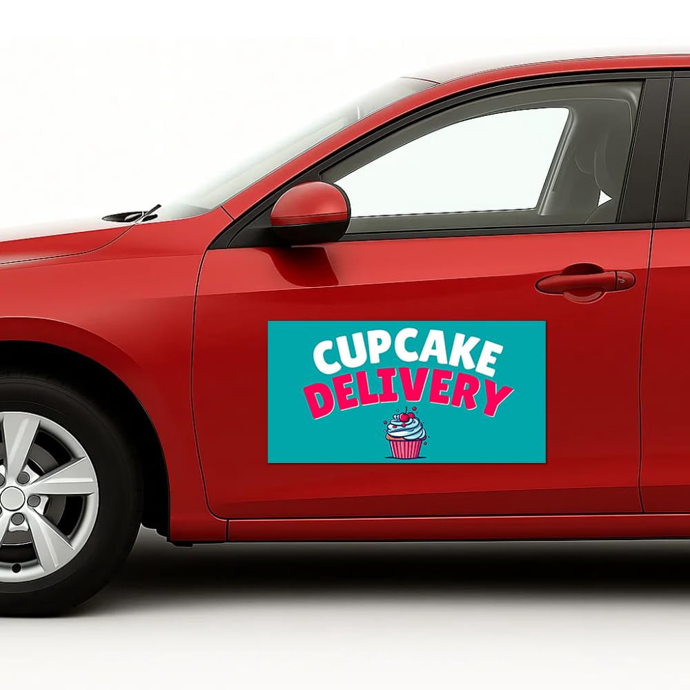 X20 Sign Cupcake Deliivery Car Magnet Sign by DC | Flexible Car Magnetic Sheets ...