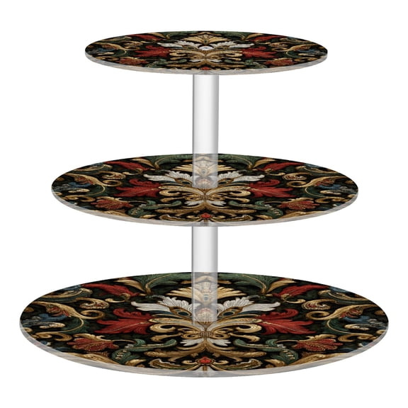 Cupcake Dessert Display Holder Tower Decorations For Party Wedding Birthday Anniversary Baroque Pattern