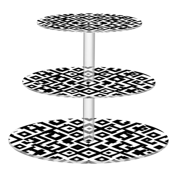 Cupcake Dessert Display Holder Tower Decorations For Party Wedding Birthday Anniversary Black&white Pattern