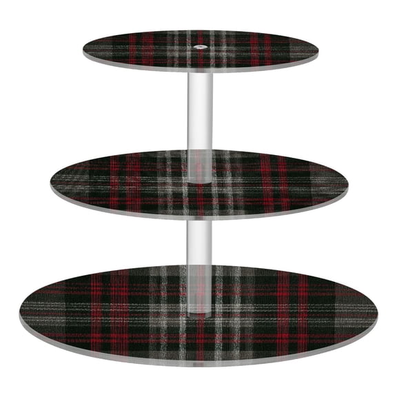 Cupcake Dessert Display Holder Tower Decorations For Party Wedding Birthday Anniversary Dark Green&red Tartan Pattern