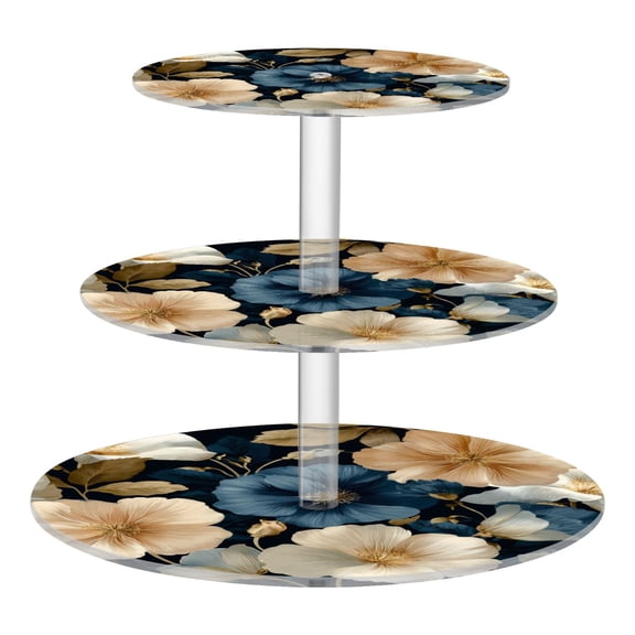 Cupcake Dessert Display Holder Tower Decorations For Party Wedding Birthday Anniversary Elegant Floral