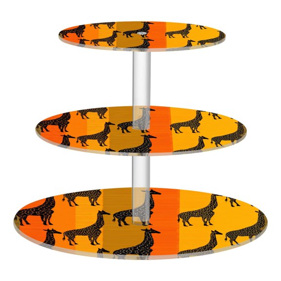 Cupcake Dessert Display Holder Tower Decorations For Party Wedding Birthday Anniversary Giraffe Stripes Vector