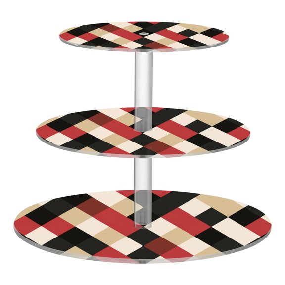 Cupcake Dessert Display Holder Tower Decorations For Party Wedding Birthday Anniversary Harlequin Squares Pattern