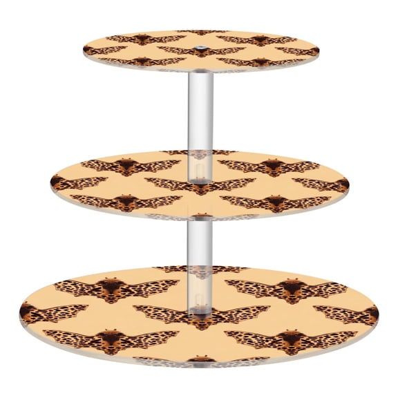 Cupcake Dessert Display Holder Tower Decorations For Party Wedding Birthday Anniversary Leopard Print Bat Pattern
