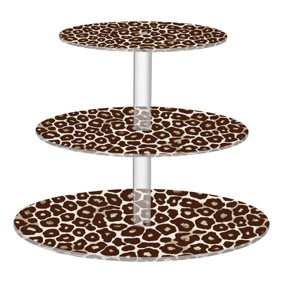 Cupcake Dessert Display Holder Tower Decorations For Party Wedding Birthday Anniversary Leopard Print