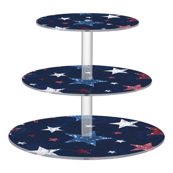 Cupcake Dessert Display Holder Tower Decorations For Party Wedding Birthday Anniversary Navy Blue Red&white Stars