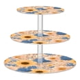 thumbnail image 1 of Cupcake Dessert Display Holder Tower Decorations For Party Wedding Birthday Anniversary Pastel Peach and Blue Floral, 1 of 8