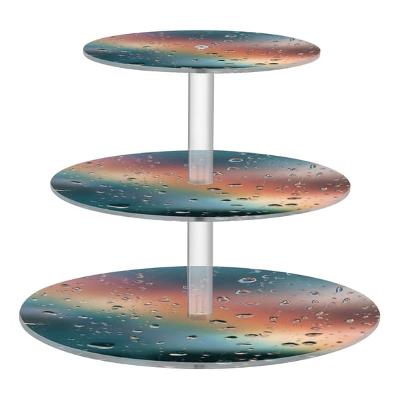 Cupcake Dessert Display Holder Tower Decorations For Party Wedding Birthday Anniversary Raindrops on Window Glass
