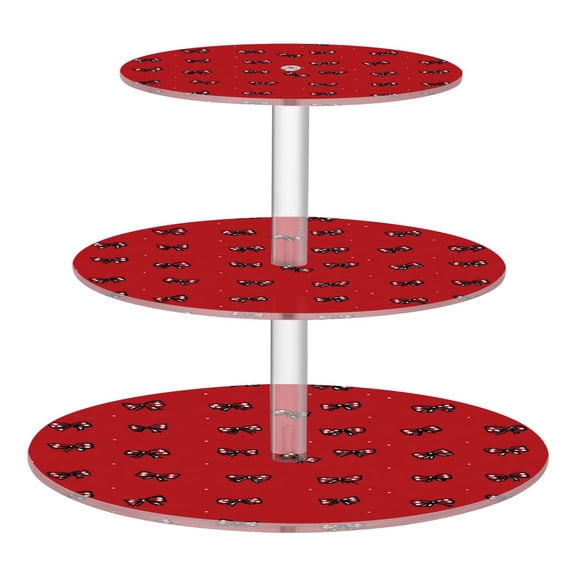 Cupcake Dessert Display Holder Tower Decorations For Party Wedding Birthday Anniversary Small Bows with White Dots