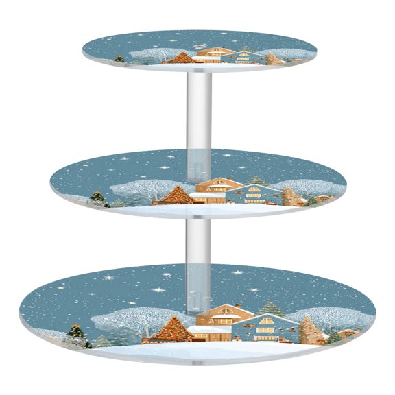 Cupcake Dessert Display Holder Tower Decorations For Party Wedding Birthday Anniversary Snow-covered Hillside