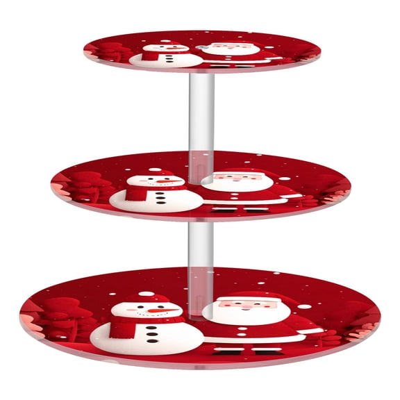 Cupcake Dessert Display Holder Tower Decorations For Party Wedding Birthday Anniversary Snowman Santa Claus