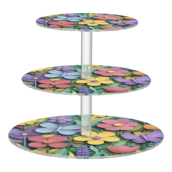 Cupcake Dessert Display Holder Tower Decorations For Party Wedding Birthday Anniversary Spring Florals