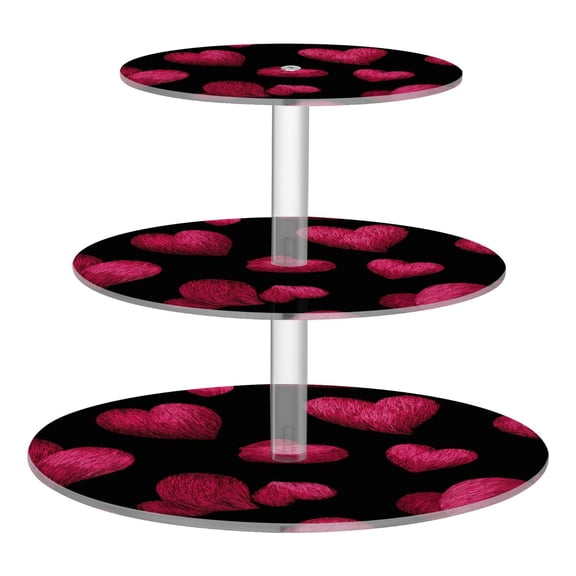 Cupcake Dessert Display Holder Tower Decorations For Party Wedding Birthday Anniversary Textured Hearts