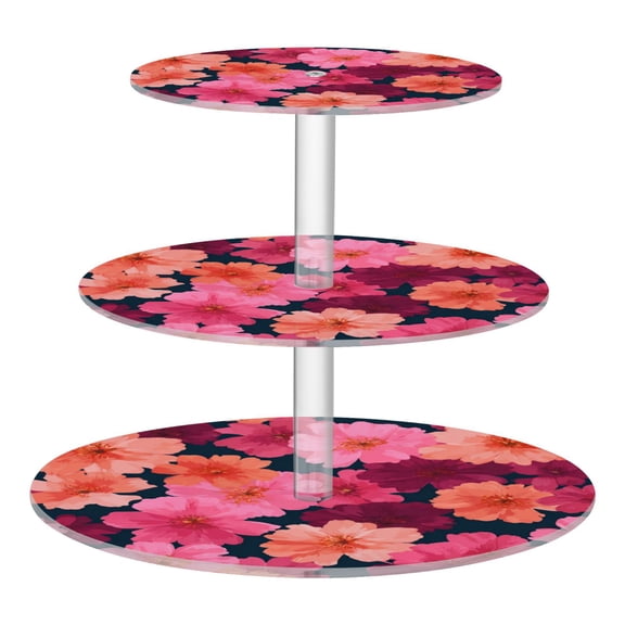 Cupcake Dessert Display Holder Tower Decorations For Party Wedding Birthday Anniversary Vibrant Floral Patterns in Winter