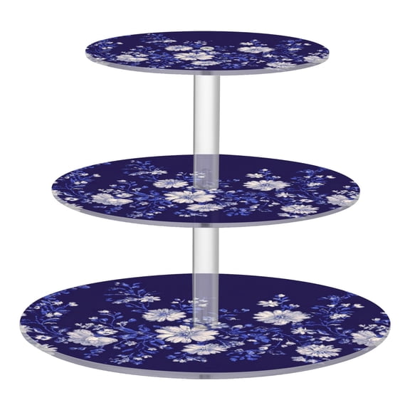 Cupcake Dessert Display Holder Tower Decorations For Party Wedding Birthday Anniversary White Navy Blue