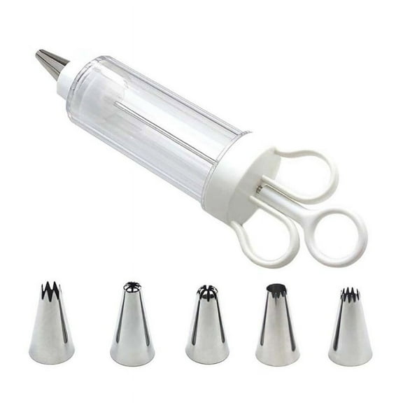 Cupcake Frosting Filling Injector with 5 Icing Nozzles Dessert Decorating Syringe Set Kitchen Baking Pastry Tool