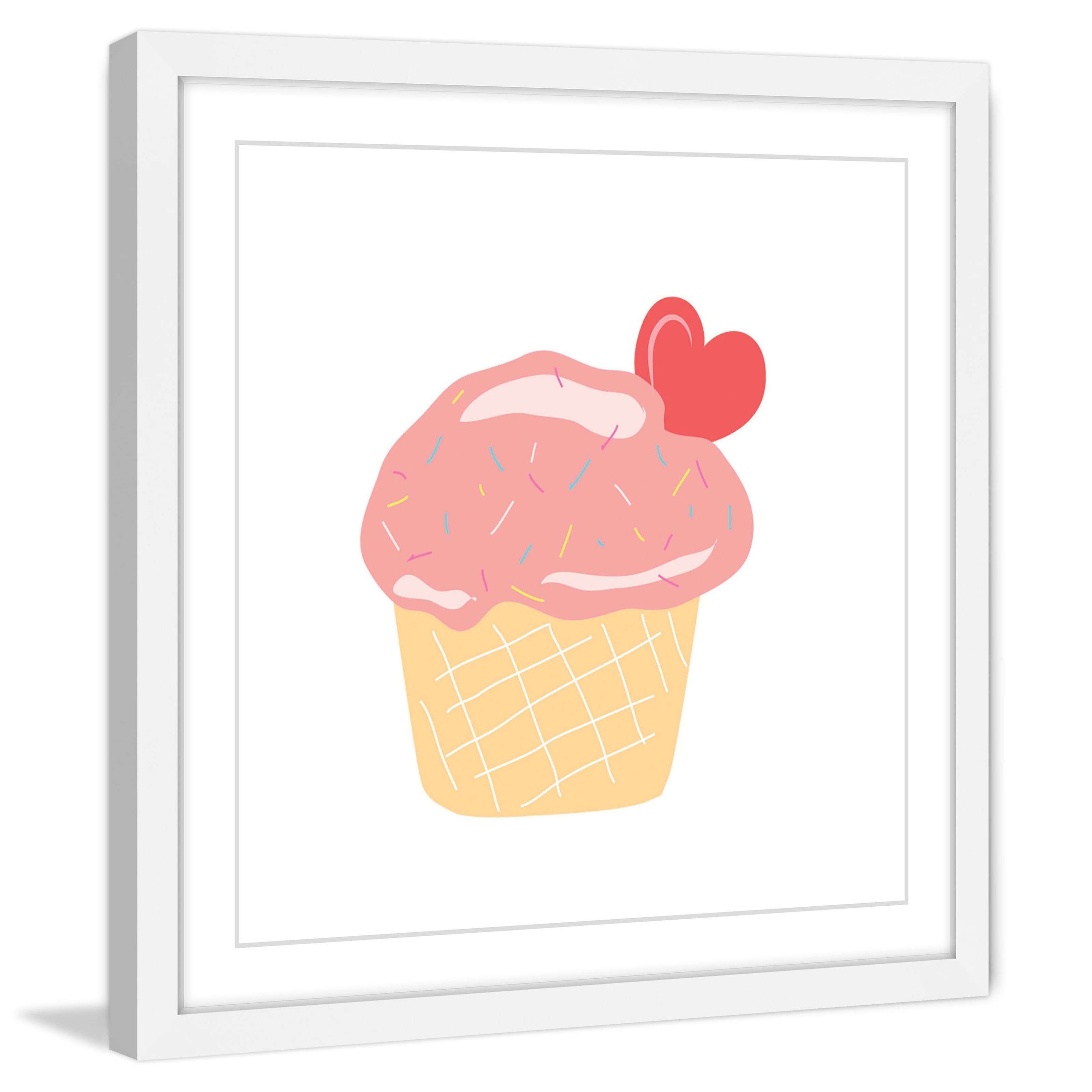 "Cupcake Heart" Framed Painting Print