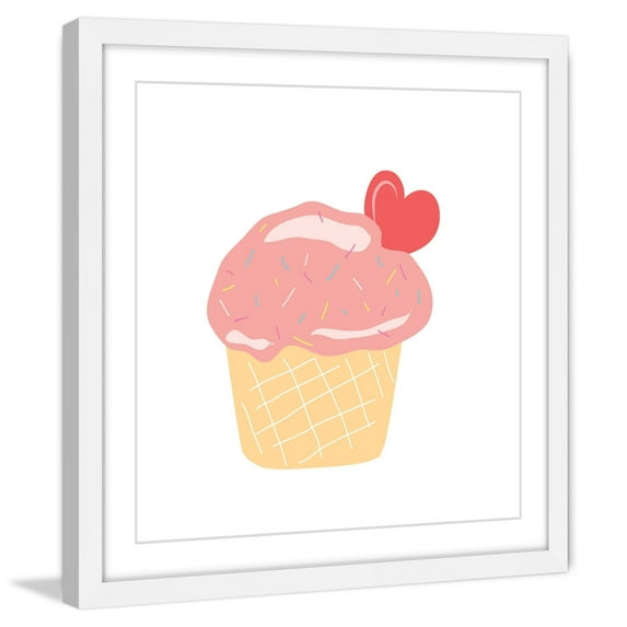 "Cupcake Heart" Framed Painting Print