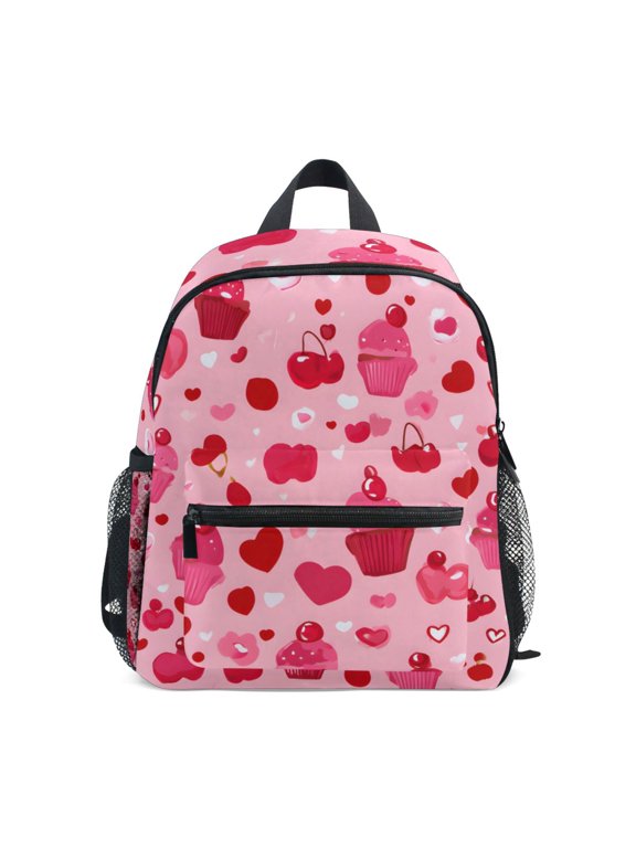 Cupcake Heart Sweet Mini Backpack Cute Small Backpack with Chest Strap and Whistle Ages 3-8