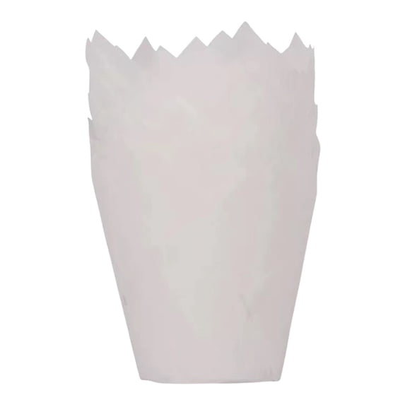 Cupcake Liners 50 Pack for Baking Cups,Premium Muffin Liners Holders,Unbleached Tulip Muffin Liners,Standard Size Greaseproof Cupcake Wrapper for Party,Birthday,Christmas(4.7x3.1")(White)