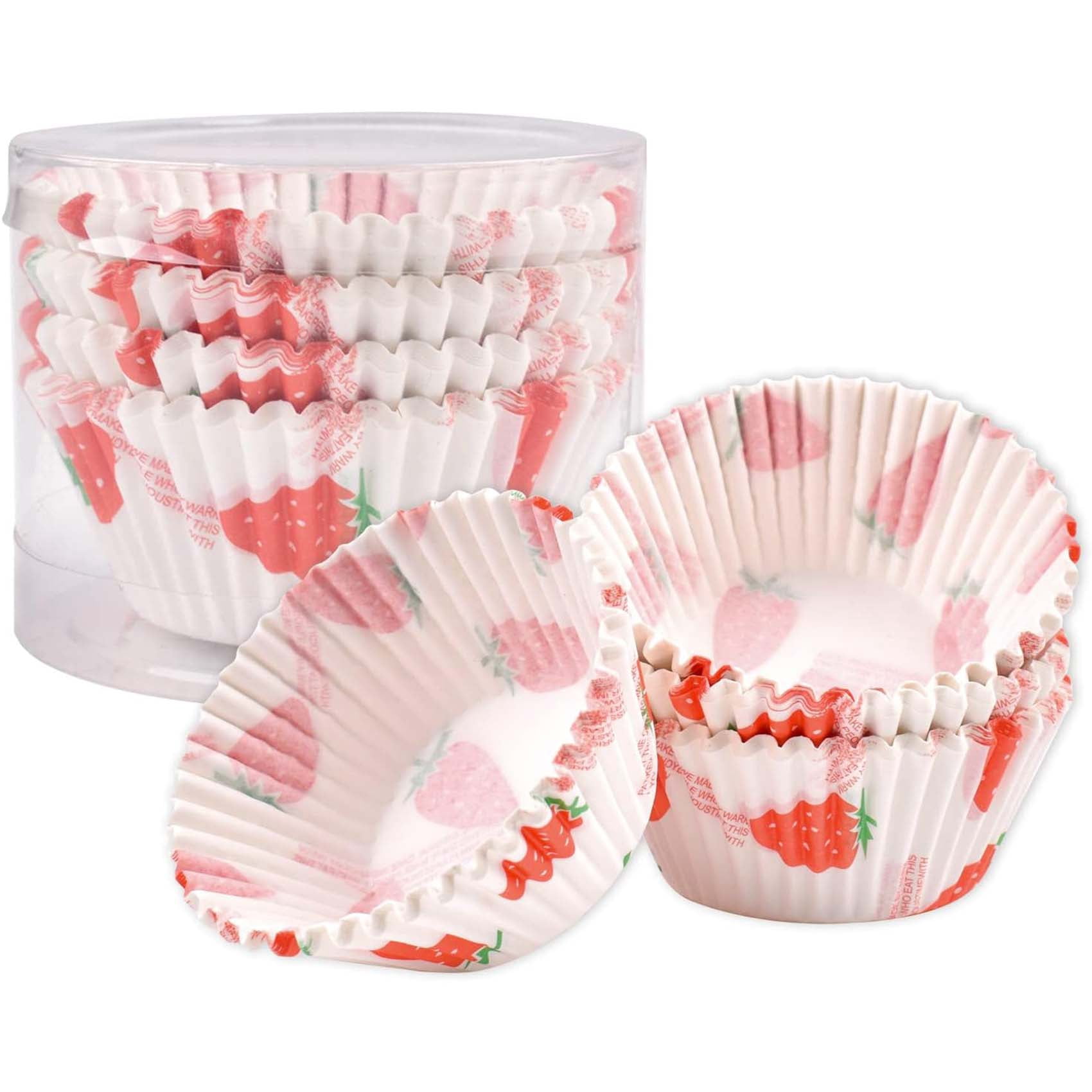 Cupcake Liners for Baking, 100PCS Muffin Liners, Strawberry Printing ...