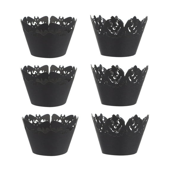 TABLZONE Black Cupcake Wrapper Set, 50 Pieces, Baking Cupcake Liners for Parties and Events