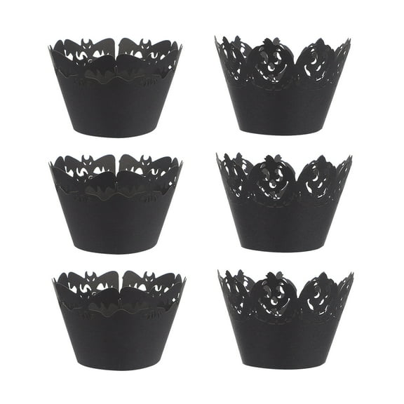 TABLZONE Black Cupcake Wrapper Set, 50 Pieces, Baking Cupcake Liners for Parties and Events