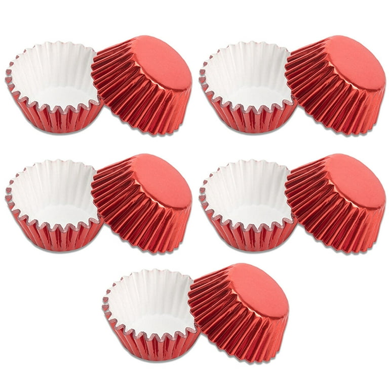 100 Pcs Mini Aluminum Foil Cupcake Liners Baking Cups Chocolate Cake Case  Base For Wedding Party Decoration