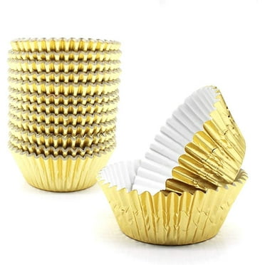 Cupcake Liners for Baking, 200Pcs Standard Size Foil Cupcake Liners Wrappers Metallic Baking Cups,Muffin Paper Cases