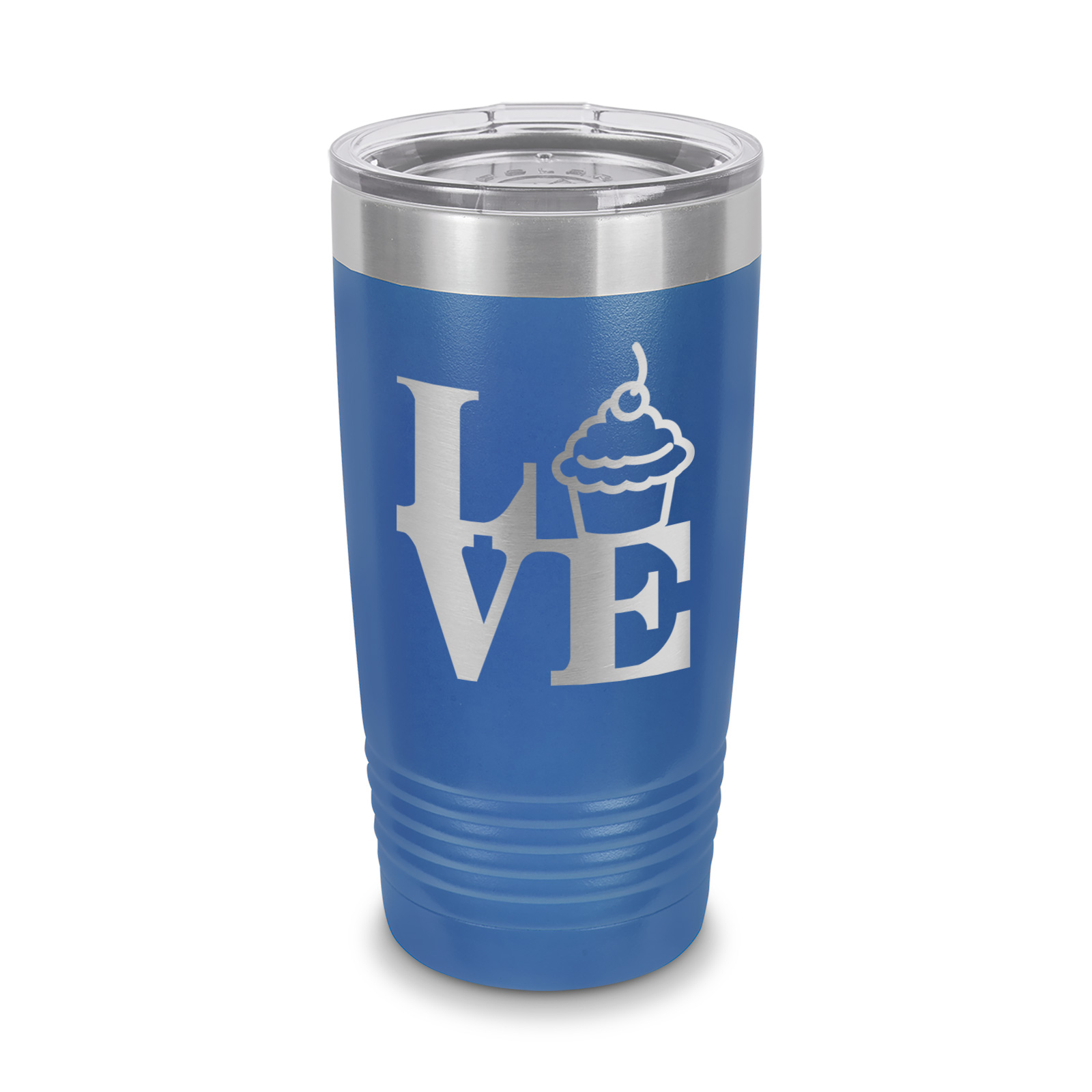 Cupcake Love Tumbler 20 oz Laser Engraved w/ Clear Lid Stainless Steel Vacuum Insulated