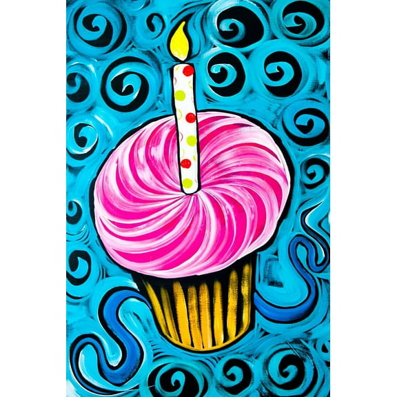 Cupcake On Blue by Ben Mann Poster Print
