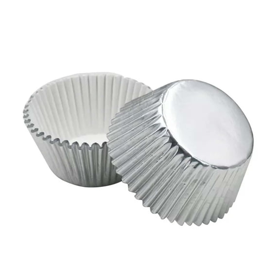 Cupcake Paper Baking Cups, 100 Pcs Silver Foil Cupcake Liners Standard Baking Cups Muffin Paper Cases