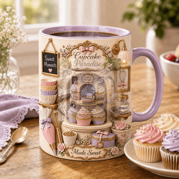 Cupcake Paradise Ceramic Coffee Mug Personalized Sweet Moments Baking Lover Gift