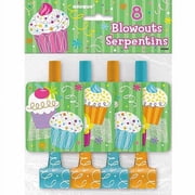 Cupcake Party Blowers, 8-Count