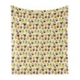 thumbnail image 1 of Cupcake Soft Flannel Fleece Blanket, Halloween Themed Delicious Scary with Cat Bat Ghost Frosting Holiday Season Cakes, Cozy Plush for Indoor and Outdoor Use, 50" x 70", Multicolor, by Ambesonne, 1 of 5