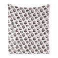 thumbnail image 1 of Cupcake Soft Flannel Fleece Throw Blanket, Delicious Desserts Food Yummy Chocolate Cake with Cherries Sketch, Cozy Plush for Indoor and Outdoor Use, 50" x 70", Muave Taupe and White, by Ambesonne, 1 of 6