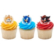 Cupcake Sonic The Hedgehog Rings, by DecoPac (24 Count)