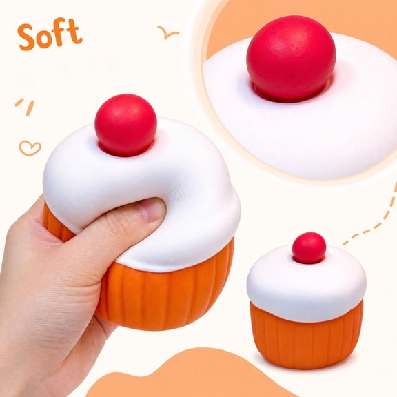 Cupcake Squishy, Sweet Dessert-Shaped Squeeze Toy For Sensory Play, Novelty Gifts And Everyday Relaxation