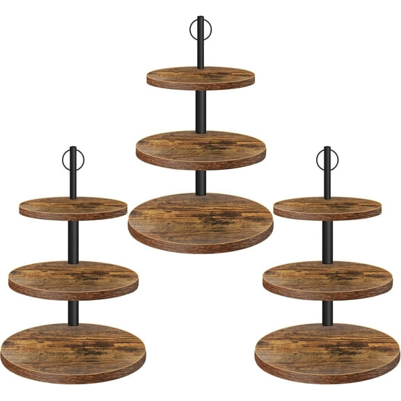 Cupcake Stand, 3 Tier Cupcake Stand Rustic Dessert Table Display Set Wood Cupcake Tower Cake Stand Tiered Tray Stand for Wedding Birthday Baby Shower 3 Pack