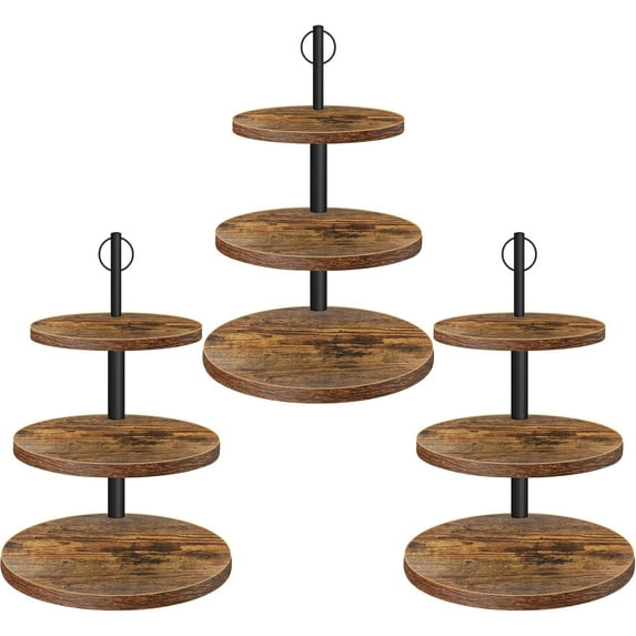 Cupcake Stand, 3 Tier Large Cupcake Stand for 50 Cupcakes Rustic Dessert Table Display Set Wood Cupcake Tower Cake Stand Tiered Tray Stand for Wedding Birthday Baby Shower 3 Pack