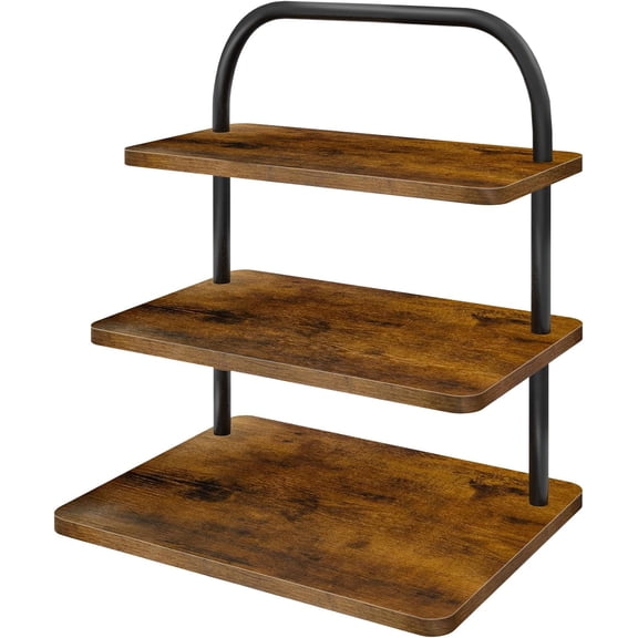 Cupcake Stand, 3 Tier Large Cupcake Stand Rustic Stepped Cupcake Display Stand Square Wood Dessert Table Display Set Cupcake Tower Tiered Tray Stand for Wedding Birthday Graduation