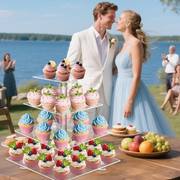 Cupcake Stand  4 Tier Tower Holderr Display For 52 Cupcakes Pastry Wedding Birthday Party
