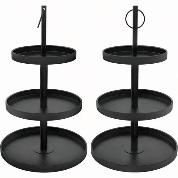 Cupcake Stand for 50 Cupcakes,Cupcake Stand 2 PACK Metal 3 Tier Cupcake Tower Black Tiered Tray Stand Cupcake Holder Stand Cake Stand Serving Trays Dessert Stands with Handle for Party