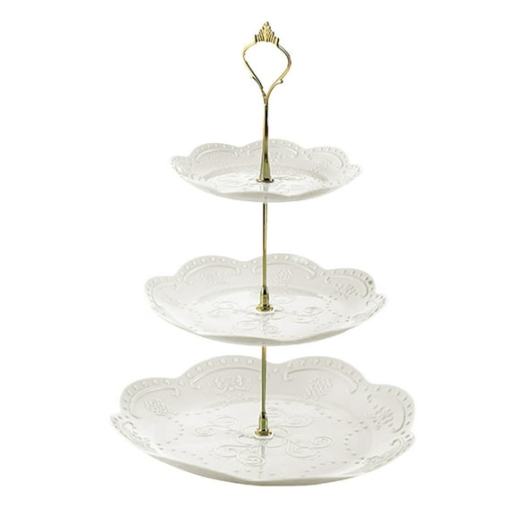 Cupcake Stand,Dessert Table Display Set,3-layer Cupcake Rack Decorative Trays,3-Tier Cupcake Stands for Dessert Table Display Set,3 Tier Clear Plastic Cake Stand,Cupcake Tower Holder(White)