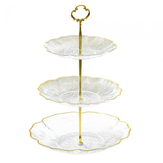 Cupcake Stand Serving Tray Display Plate Tea Party Serving Platter, Fruit Snack Plates Cake Rack for Commercial, Birthday, Parties, Wedding 3 Tier white