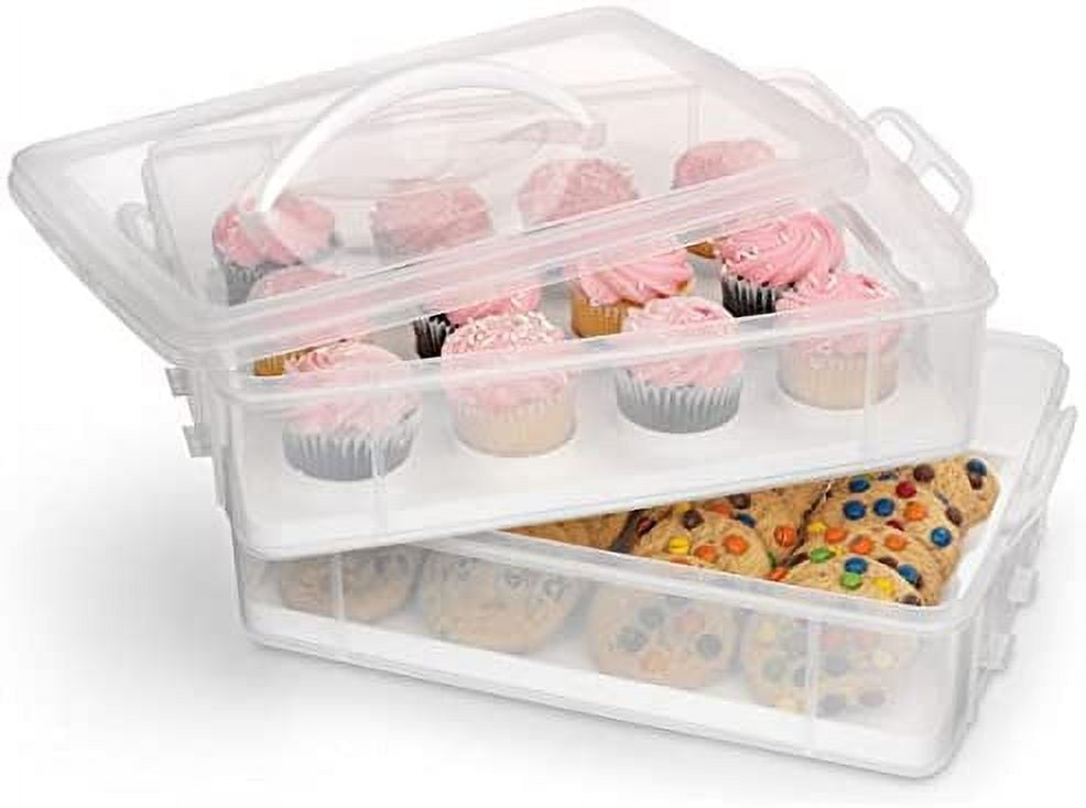 Zilpoo 2 Pack Plastic Round Food Storage Containers with Lid, 10.5 Covered  Pie Keeper, Christmas Cookie, Cupcake Carrier, Cheesecake Holder